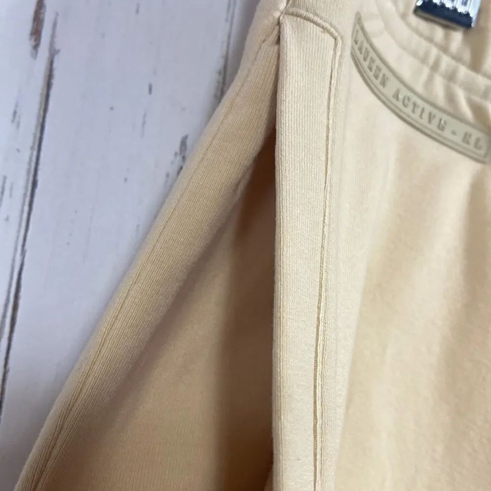 Lauren Active Ralph Lauren Cream Drawstring Capri Pants Size L Athleisure Casual - Picture 6 of 16
